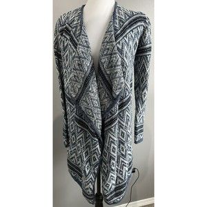 Women’s Kaisely Waterfall Open Front Blue Cardigan Long Sleeve Sweater Size S